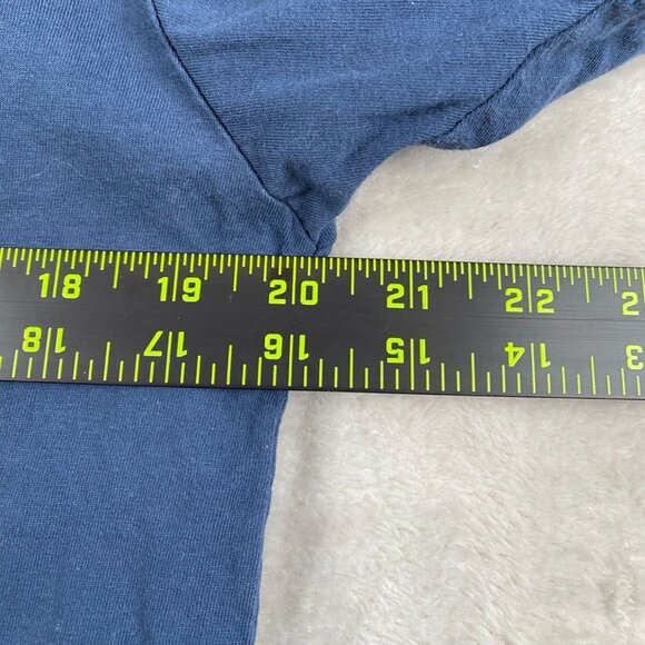 Adidas Mens Logo T-Shirt Blue Short Sleeve Casual Athletic Top Graphic Tee - Picture 4 of 6